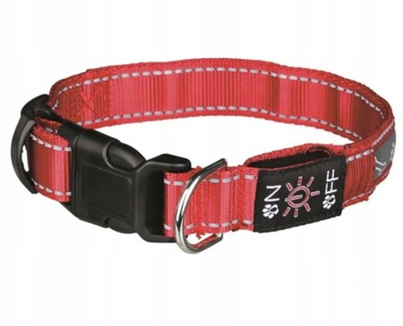 Hundhalsband Blinkande eller fast ljus Röd stl L-XL (50-60 cm/25 mm)